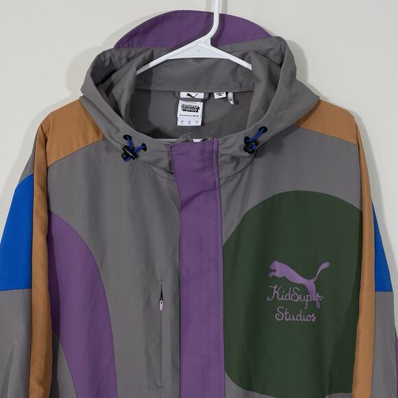 Puma x Kid Super Studios Lightweight Windbreaker Track Jacket Mens Large - Picture 4 of 10